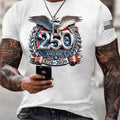250 Years USA Eagle Crest 1776 2026 Mens Patriotic Short Sleeve Graphic T-Shirt