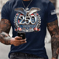 Navy Blue USA EST 1776 Patriotic Mens Short Sleeve Casual Crew Neck T Shirt