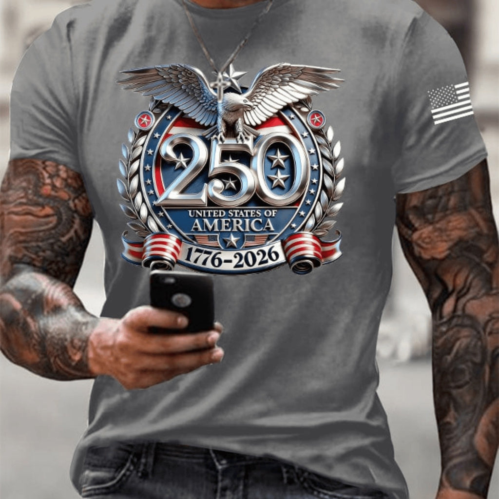 Paint Stroke American Flag Print Men Patriotic Casual Short Sleeve Polo Top
