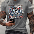 Paint Stroke American Flag Print Men Patriotic Casual Short Sleeve Polo Top