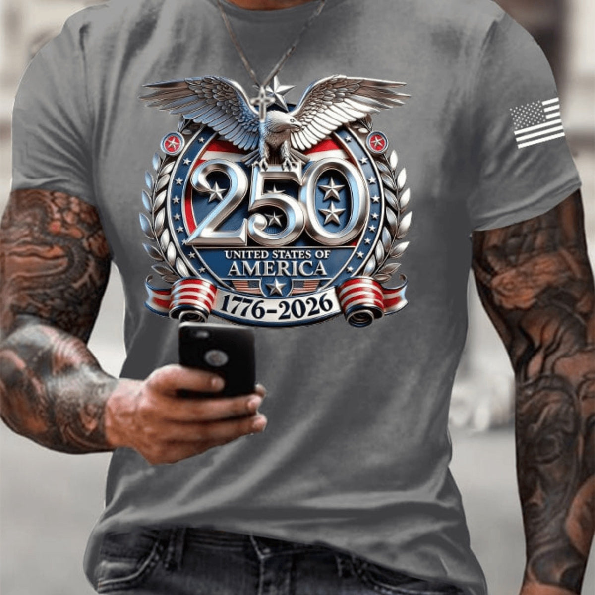Paint Stroke American Flag Print Men Patriotic Casual Short Sleeve Polo Top